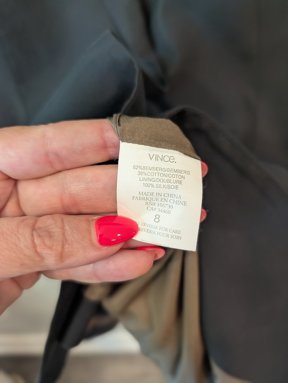Vince Classic Grey Women's Blazer - Size 8 - Picture 6 of 8